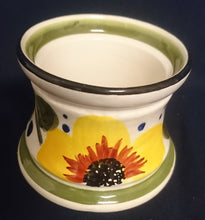 Lade das Bild in den Galerie-Viewer, 2er Set MILCHKÄNNCHEN & ZUCKERDOSE OHNE DECKEL "Madeira" - Keramik / Steingut, Sonnenblumen Blüten Pflanzen Motiv Randdekor, Handbemalt