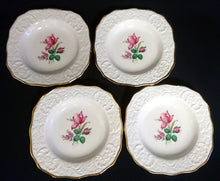 Lade das Bild in den Galerie-Viewer, ABLAGETELLERCHEN - Porzellan, Rosen Motiv Goldrand Relief Dekor