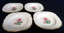 Lade das Bild in den Galerie-Viewer, ABLAGETELLERCHEN - Porzellan, Rosen Motiv Goldrand Relief Dekor