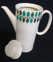 Lade das Bild in den Galerie-Viewer, KAFFEEKANNE MIT DECKEL - Porzellan, Karo Ovalkreis Geometrisches Dekor