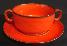 Lade das Bild in den Galerie-Viewer, SUPPENTASSEN UNTERTELLER "Scandic" - Keramik / Steingut, Linien Rand Dekor