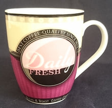 Lade das Bild in den Galerie-Viewer, KAFFEETASSE "Time" - Porzellan, Abstrakt Aufschrift Schriftzug "Daily Fresh" Motiv Dekor, Wellco Design