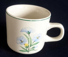 Lade das Bild in den Galerie-Viewer, 15 Teiliges KAFFEESERVICE - Keramik / Steingut, Blumenblüten Pflanzen Flora Randlinie Motiv Dekor