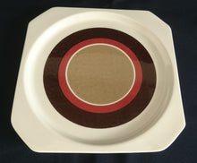 Lade das Bild in den Galerie-Viewer, DESSERTTELLER "Avantgarde" - Keramik / Steingut, Modernes Kreise Streifen Dekor, Mittig Braun