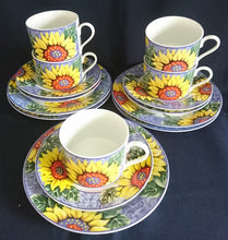 Lade das Bild in den Galerie-Viewer, UNTERTASSE - Porzellan, Sonnenblumen Blüten Pflanzen Motiv Dekor