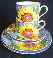 Lade das Bild in den Galerie-Viewer, UNTERTASSE - Porzellan, Sonnenblumen Blüten Pflanzen Motiv Dekor