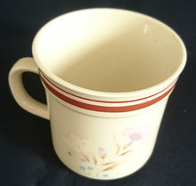 Lade das Bild in den Galerie-Viewer, 2er Set 2er KAFFEEGEDECKE - Keramik / Steingut, Blumenblüten Pflanzen Flora Linien Rand Motiv Dekor