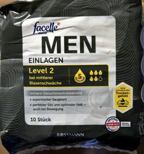 Lade das Bild in den Galerie-Viewer, 10er Packung MEN SLIPEINLAGEN "Facelle" - Baumwolle &amp; Anderes, Level 2 Saugstärke 5 Active Protection
