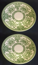 Lade das Bild in den Galerie-Viewer, 2er Set UNTERTASSEN "Indian Tree" (Limited) - Keramik / Steingut, Staffordshire Abstrakt Blatt Blätter Pflanzen Pfeil Motiv Dekor, Hand graviert (Hand Engraved)

