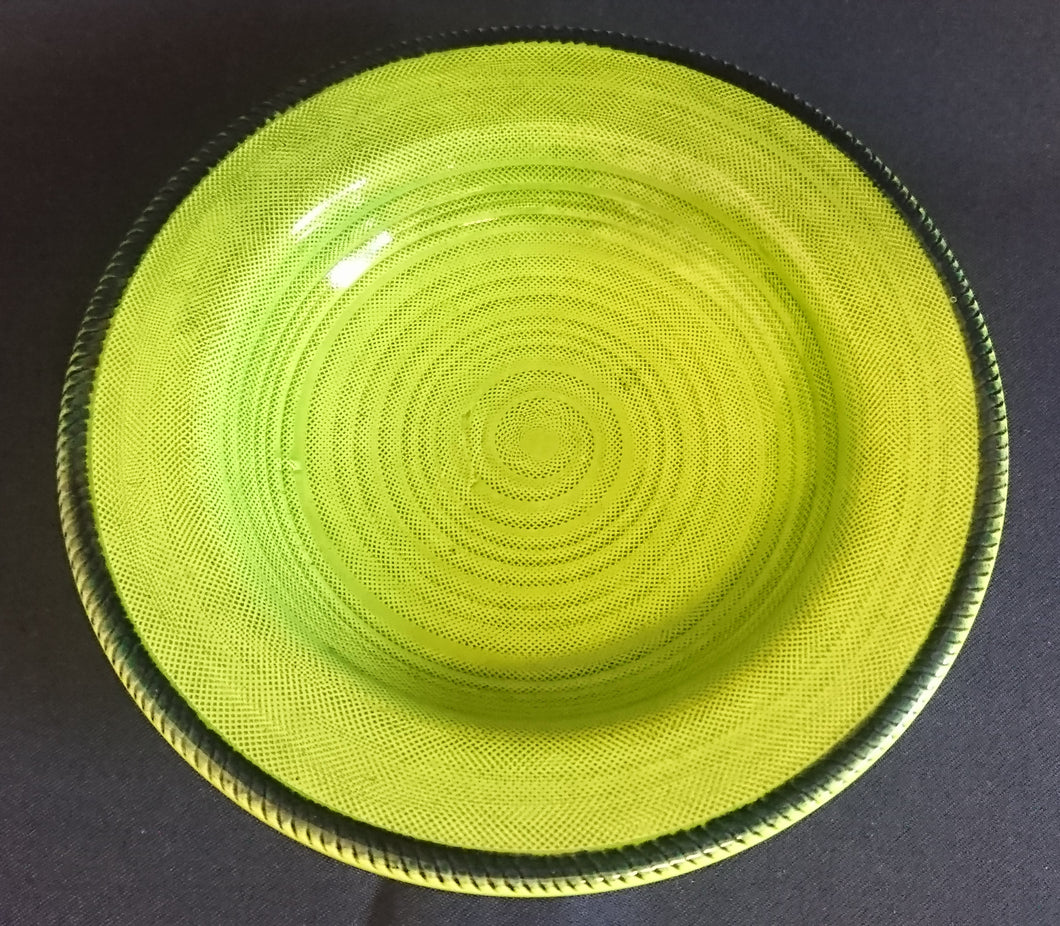 SUPPENTELLER - Keramik / Steingut, Spiralen Kreise Linienrand Striche Motiv Dekor (BC)