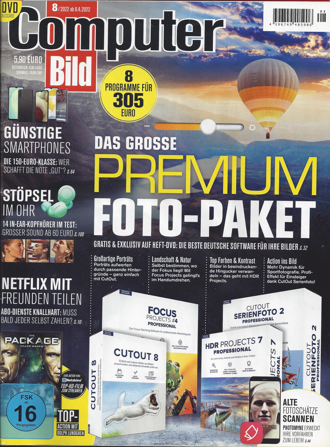 COMPUTERBILD AUSGABE 08 / 2022 + DVD - Fachzeitschrift, Das Große Premium Foto - Paket