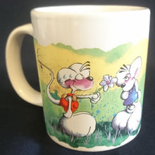 Lade das Bild in den Galerie-Viewer, KAFFEETASSE - Keramik / Steingut, Diddl Blumenantrag Ähm, d d  die ist fffüa dich Aufschrift Motiv Dekor
