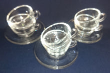 Lade das Bild in den Galerie-Viewer, 2er Set MOCCA~ KAFFEETASSEN - Hartglas, Einfärbiges Klares Moderne Form Motiv Dekor
