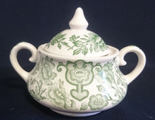 Lade das Bild in den Galerie-Viewer, 3er Set MILCHKÄNNCHEN &amp; ZUCKERDOSE MIT DECKEL "Indian Tree" (Limited) - Keramik / Steingut, Staffordshire Abstrakt Blatt Blätter Pflanzen Pfeil Motiv Dekor, Hand graviert (Hand Engraved)
