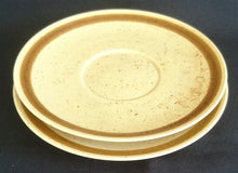 Lade das Bild in den Galerie-Viewer, 2er Set 2er SUPPENTASSEN GEDECKE "Onda Sahara" - Porzellan, Zweifärbiges Gesprenkeltes Linien Dekor, Inglasur, Handbemalt
