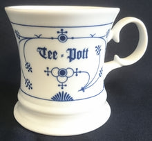 Lade das Bild in den Galerie-Viewer, TEETASSE - Porzellan, Indisch Blau Strohblume Verwandt Zeichen Symbole Abstrakt Tee Pott Aufschrift Motiv Dekor
