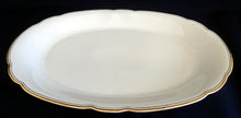Lade das Bild in den Galerie-Viewer, BEILAGEN~ SERVIERPLATTE - Keramik / Steingut, Doppelter Goldrand Relief Motiv Dekor (BC)
