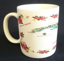 Lade das Bild in den Galerie-Viewer, KAFFEETASSE - Keramik / Steingut, Land Insel Flora Blumenblüten Aufschrift Cuba Atlantic Ocean Motiv Dekor (BC)
