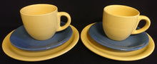 Lade das Bild in den Galerie-Viewer, 3er KAFFEEGEDECK "Scandia" - Porzellan, Einfärbiges Modernes Motiv Dekor (Gelb / Blau / Gelb)

