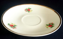 Lade das Bild in den Galerie-Viewer, 2er Set UNTERTASSEN - Porzellan, Goldrand Flora Rosenblüten Blumenstrauß Motiv Dekor
