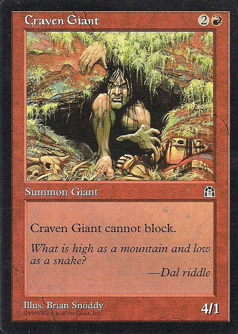 CRAVEN GIANT, Magic -The Gathering-, Ausgabe / Set /  Serie Felsenburg (Stronghold) 1998