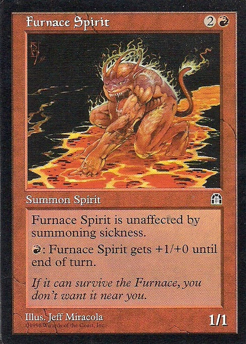 FURNACE SPIRIT, Magic -The Gathering-, Ausgabe / Set /  Serie Felsenburg (Stronghold) 1998