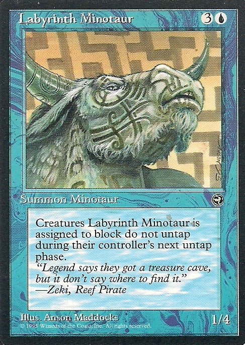 LABYRINTH MINOTAUR (v.2), Magic -The Gathering-, Ausgabe / Set / Serie Heimatländer (Homelands) 1995