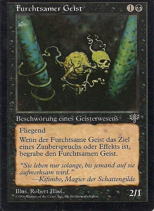 FURCHTSAMER GEIST, Magic -The Gathering-, Ausgabe / Set / Serie Trugbilder (Mirage) 1996