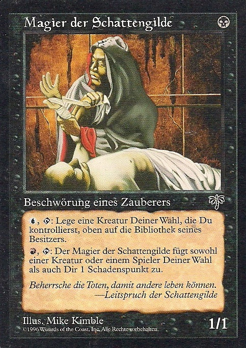 MAGIER DER SCHATTTENGILDE, Magic -The Gathering-, Ausgabe / Set / Serie Trugbilder (Mirage) 1996