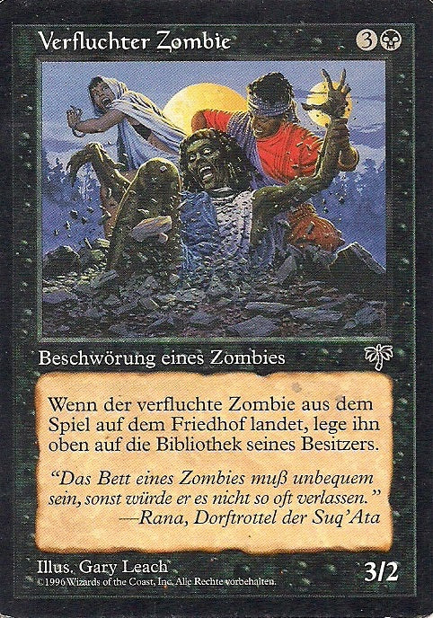 VERFLUCHTER ZOMBIE, Magic -The Gathering-, Ausgabe / Set / Serie Trugbilder (Mirage) 1996