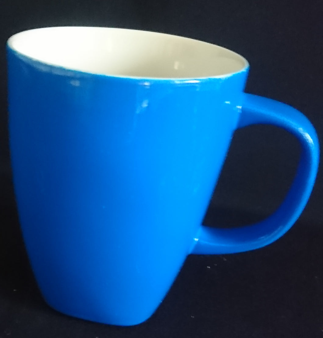 KAFFEETASSE - Porzellan, Einfärbiges Modernes Blaues Motiv Dekor