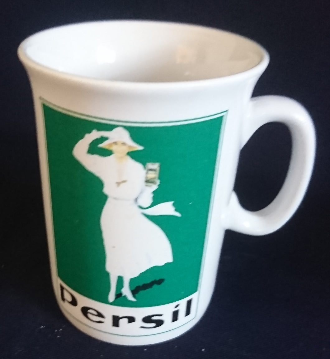 KAFFEETASSE - Porzellan, Frau Dame Persil Werbung Firmenmarke Aufschrift Motiv Dekor (nBC)