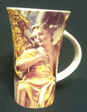 Lade das Bild in den Galerie-Viewer, KAFFEETASSE ~POTT - Porzellan, Goldene Engel Statue Figur Flügel Werbeaufschrift Innen Motiv Dekor
