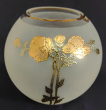 Lade das Bild in den Galerie-Viewer, KUGEL~ BLUMENVASE - Hartglas, Goldrand Flora Pflanze Blume Relief Motiv Dekor
