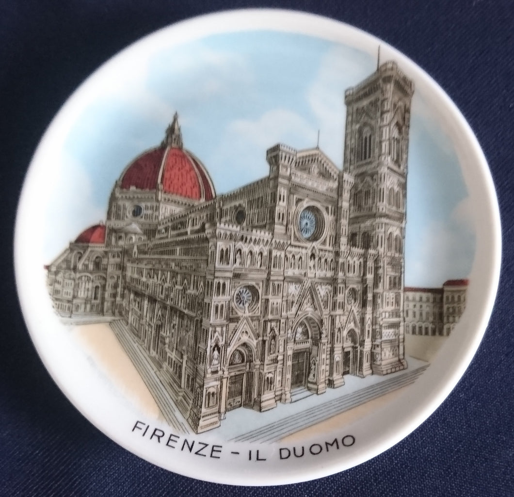 SAMMELTELLERCHEN UNTERSETZER - Porzellan, Italien Stadt Florenz Kathedrale Dom Firence il Duomo Motiv Dekor (BC)