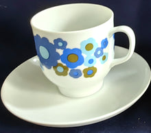 Lade das Bild in den Galerie-Viewer, 3er MOCCA~ KAFFEEGEDECK - Porzellan, Flora Blumenblüten Pflanzen Motiv Dekor
