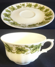 Lade das Bild in den Galerie-Viewer, 2er Set 2er TEEGEDECKE - Porzellan, Flora Weinblatt Blätter Pflanzen Ranken Motiv Dekor
