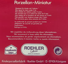 Lade das Bild in den Galerie-Viewer, 10 Teiliges MINIATUR KAFFEESERVICE - Porzellan, Flora Rosenblüten Blume Pflanzen Motiv Dekor
