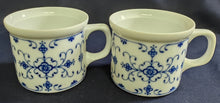 Lade das Bild in den Galerie-Viewer, 2er Set KAFFEETASSEN - Porzellan, Indisch Blau Strohblumen Art Motiv Dekor
