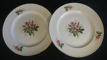 Lade das Bild in den Galerie-Viewer, DESSERTTELLER "Annabell" - Porzellan, Goldrand Flora Rosenblumen Blüten Relief Motiv Dekor
