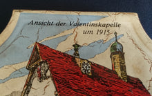 Lade das Bild in den Galerie-Viewer, 2er Set WAND~ SAMMELKACHELN - Keramik / Steingut, Internationale Wandertage Eichenbühl Der Steinmetz Handwerk Aufschrift &amp; Valentinskapelle 1915 Aufschrift Motiv Dekor
