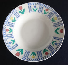 Lade das Bild in den Galerie-Viewer, 2er Set SUPPENTELLER - Porzellan, Abstrakt Striche Linien Flora Blumen Blüten Pflanzen Motiv Dekor
