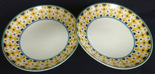 Lade das Bild in den Galerie-Viewer, 2er Set SUPPENTELLER - Porzellan, Dekorrand Abstrakt Punkte Linien Zeichen Motiv Dekor
