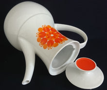 Lade das Bild in den Galerie-Viewer, 4er Set KAFFEEKANNE MIT DECKEL &amp; ZUCKERDOSE MIT DECKEL - Porzellan, Flora Abstrakt Blumenblüten Pflanzen Motiv Dekor
