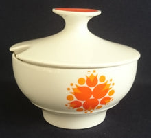 Lade das Bild in den Galerie-Viewer, 4er Set KAFFEEKANNE MIT DECKEL &amp; ZUCKERDOSE MIT DECKEL - Porzellan, Flora Abstrakt Blumenblüten Pflanzen Motiv Dekor
