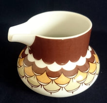 Lade das Bild in den Galerie-Viewer, 3er Set MILCHKÄNNCHEN &amp; ZUCKERDOSE MIT DECKEL - Porzellan, Geometrisches Abstraktes Wellen Zeichen Motiv Dekor
