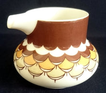 Lade das Bild in den Galerie-Viewer, 3er Set MILCHKÄNNCHEN &amp; ZUCKERDOSE MIT DECKEL - Porzellan, Geometrisches Abstraktes Wellen Zeichen Motiv Dekor
