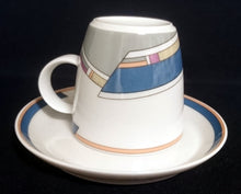 Lade das Bild in den Galerie-Viewer, ESPRESSO~ KAFFEETASSE &quot;York Cubic&quot; - Porzellan, Abstrakt Geometrisches Balken Rechteck Geschwungene Streifen Motiv Dekor
