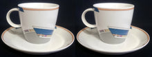 Lade das Bild in den Galerie-Viewer, 2er Set KAFFEETASSEN "York Cubic" - Porzellan, Abstrakt Geometrisches Balken Rechteck Geschwungene Streifen Motiv Dekor

