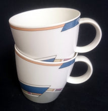 Lade das Bild in den Galerie-Viewer, 2er Set 2er KAFFEEGEDECKE "York Cubic" - Porzellan, Abstrakt Geometrisches Balken Rechteck Geschwungene Streifen Motiv Dekor
